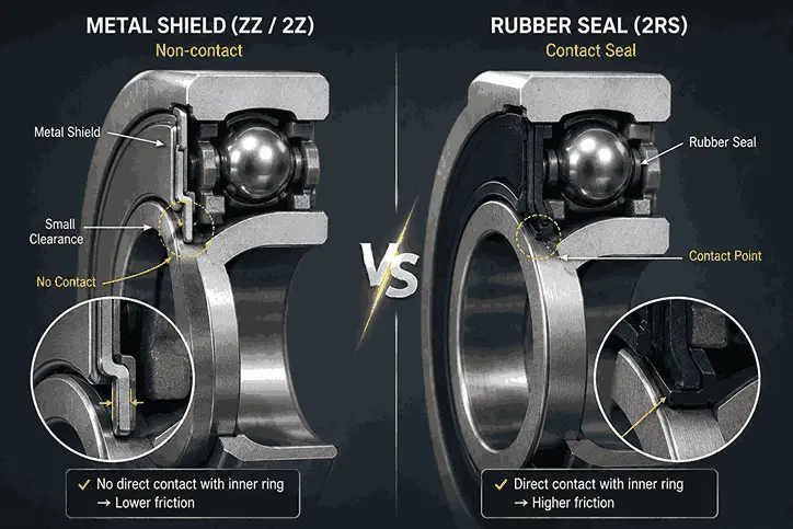 Bearing Protection Metal Shield vs Rubber Seal